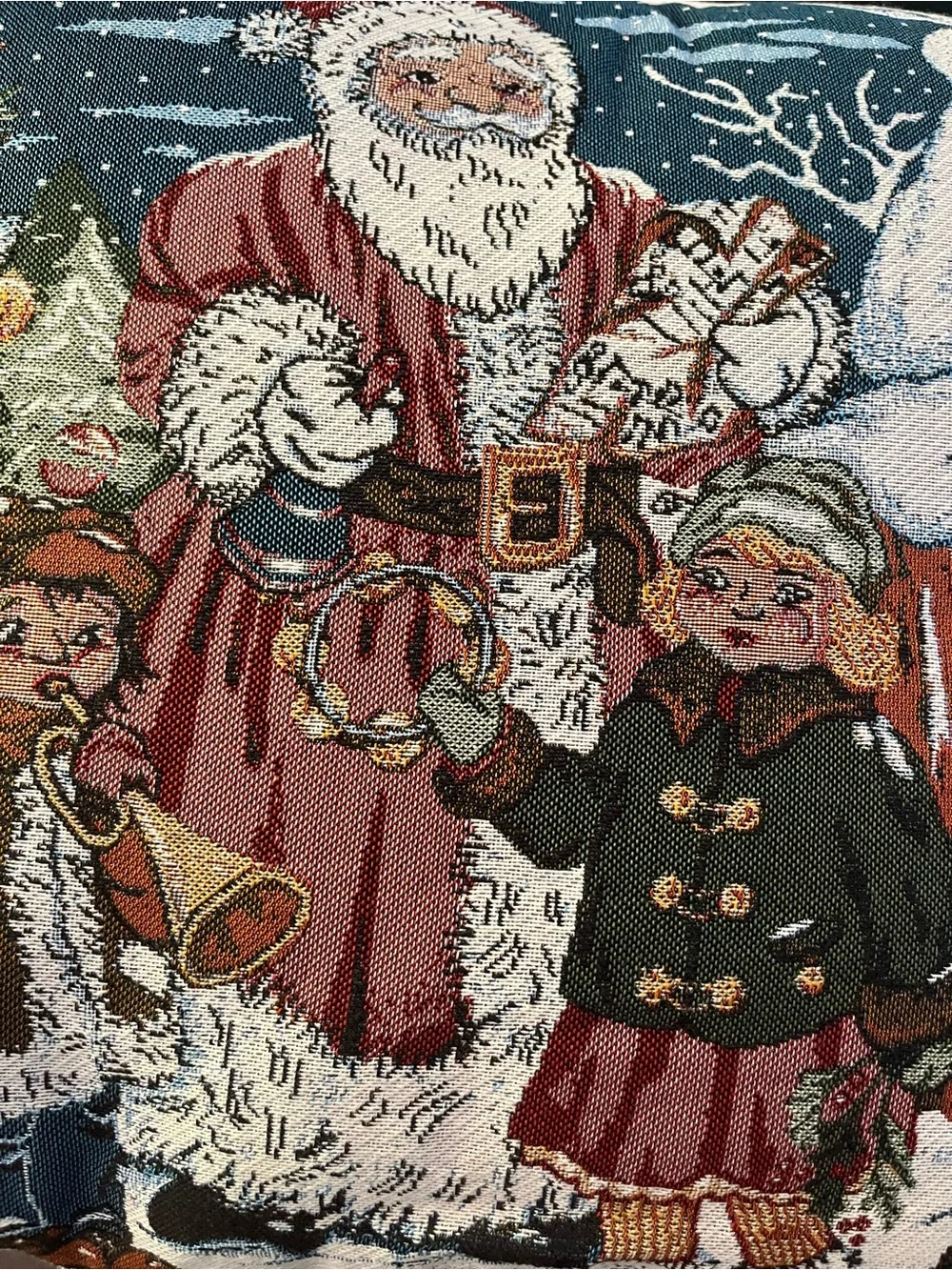 Fieldcrest Vintage 'We Believe In Christmas' tapestry pillow 18x18